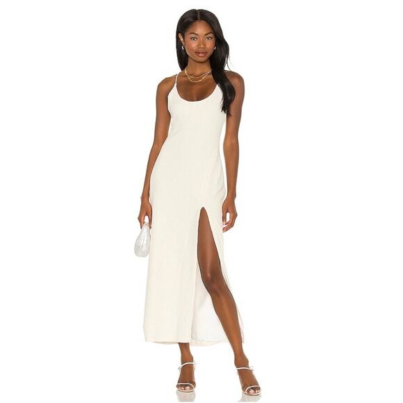 Revolve Song Of Style Cyndie Sleeveless White Ivory Midi Dress Size Small - Picture 1 of 8
